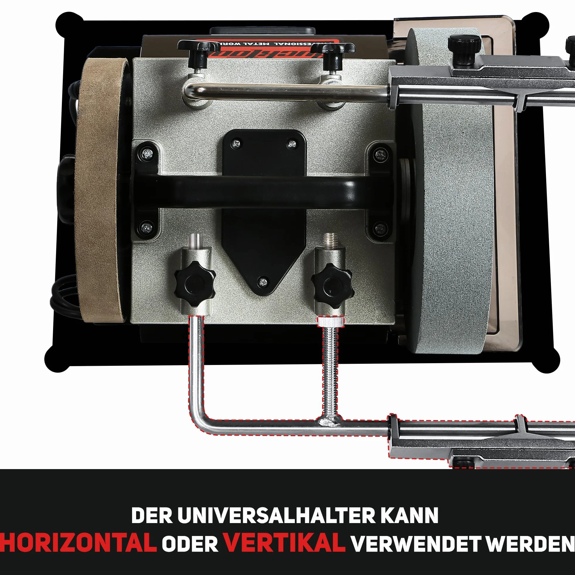 BUCKTOOL SCM8103 szlifierka na mokro 250 mm, ostrzałka do noży zmienna prędkość 90/150 W, 220 mm z tarczą ściągającą 200 mm