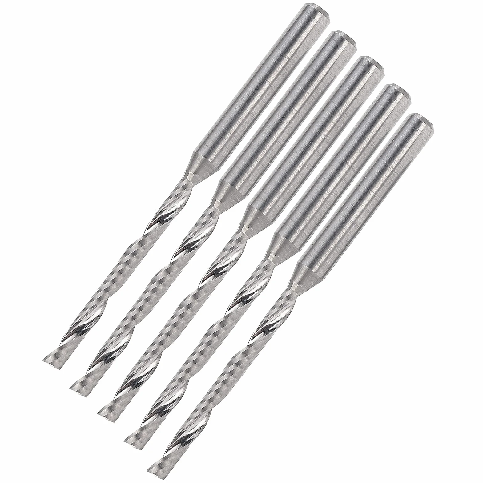 5 szt. Frez, 2mm cięcie Dia Narzędzie do grawerowania ze stali wolframowej Spiralne frezy CNC do frezarek do drewna - długość rowka 22mm