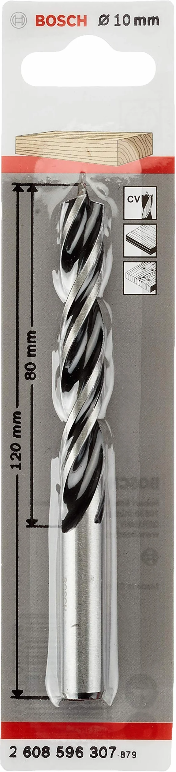 Bosch Professional Spiralne Wiertła do Drewna (dla Drewno, Ø 10 x 80 x 120 mm, Osprzęt do Wiertarek)