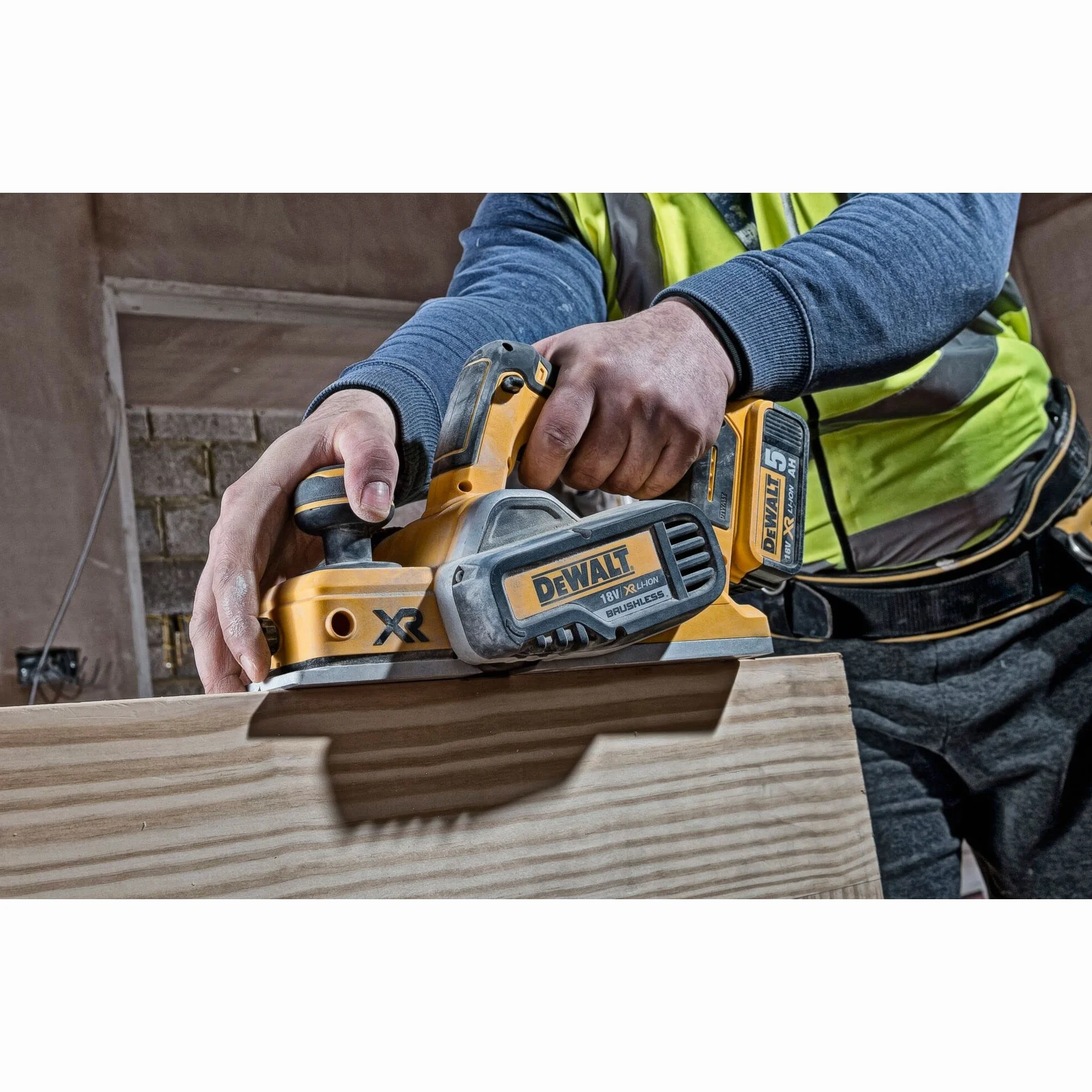 DEWALT - Bezszczotkowy samolot XR 18V Li-Ion - DCP580NT-XJ - Strugarka bezprzewodowa z obudową TSTAK - Przednie i tylne wsparcie dla lepszej stabilności - Bęben Ø48mm - Prędkość 15000 obr./min