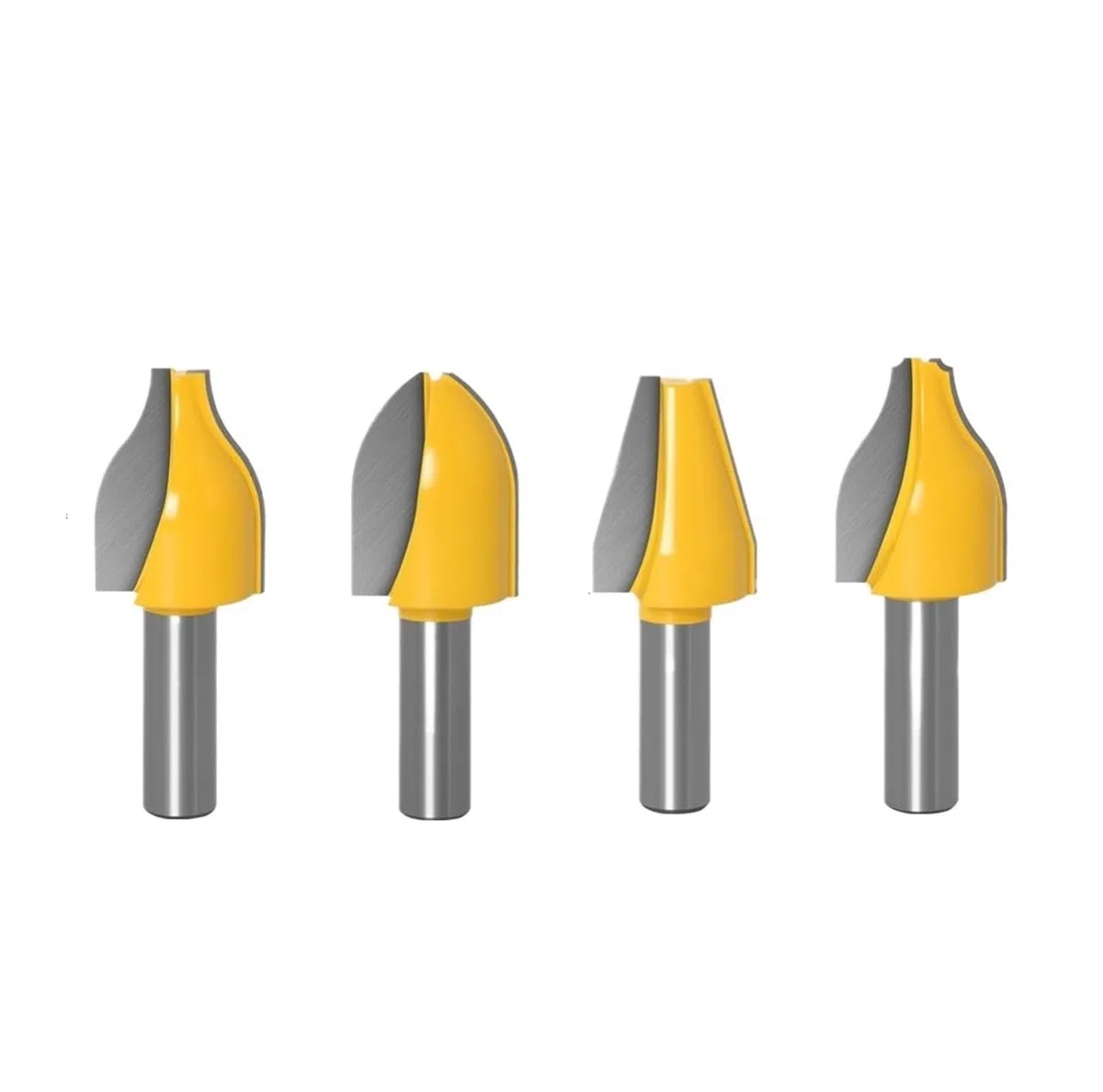Zestaw frezów do drewna 1/4 szt. 12 mm 1/2" z trzpieniem pionowym do paneli podniesionych, frezy do drewna do obróbki drewna(4pcs 12.7mm shank)