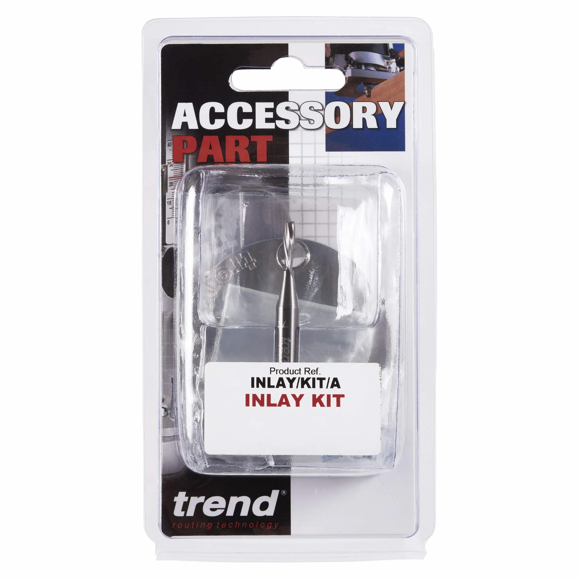 Trend Profesjonalny frez do wycinania wgłębnego Carbide 3.2mm wraz z zestawem tulei do wzorników, INLAY/KIT/A