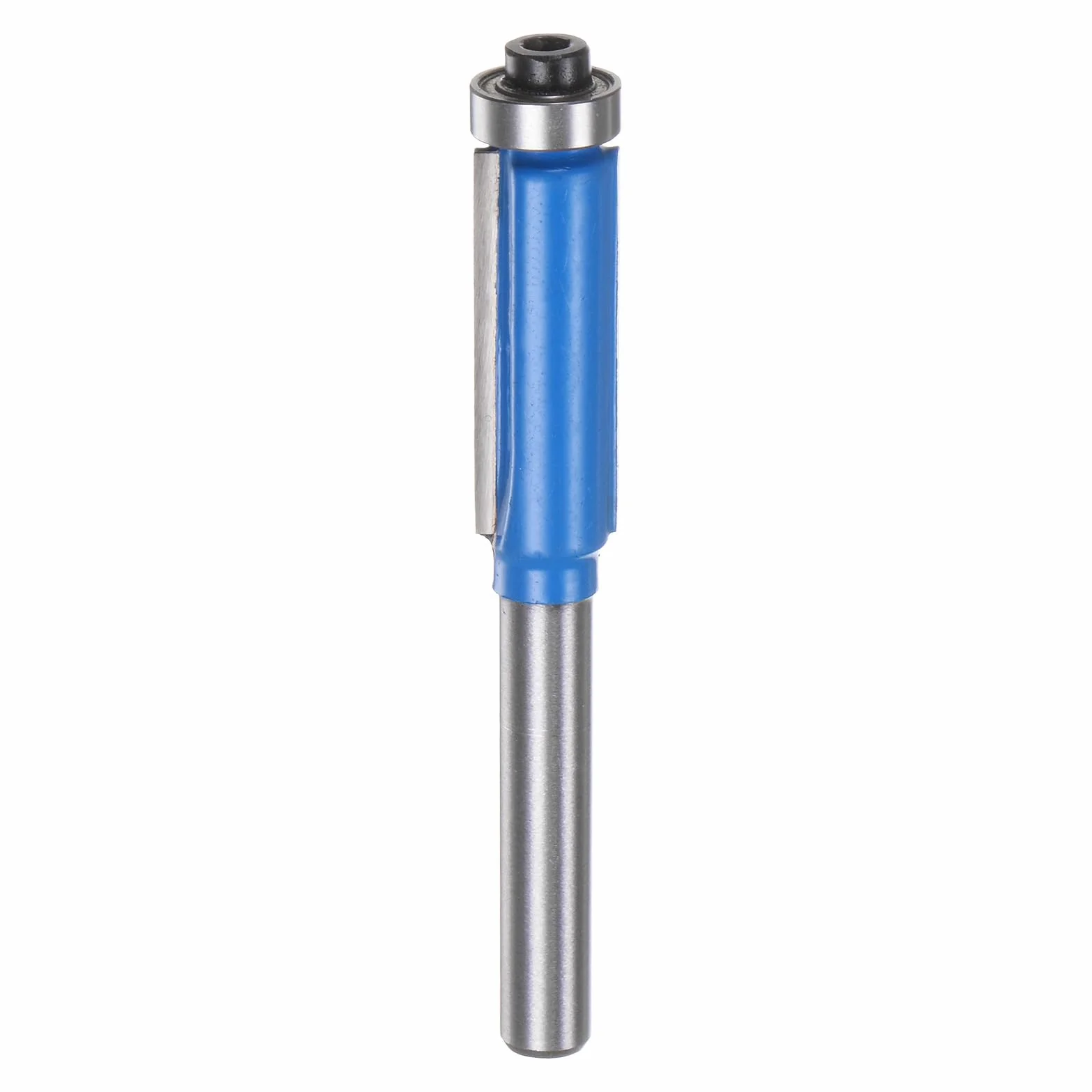QUARKZMAN Frez do krawędzi 6 mm, trzonek 3/8", średnica 1", głębokość cięcia górnego łożyska, równo proste frezy tnące z twardego metalu do płyt wiórowych, sklejki, MDF, prac drewnianych, niebieski