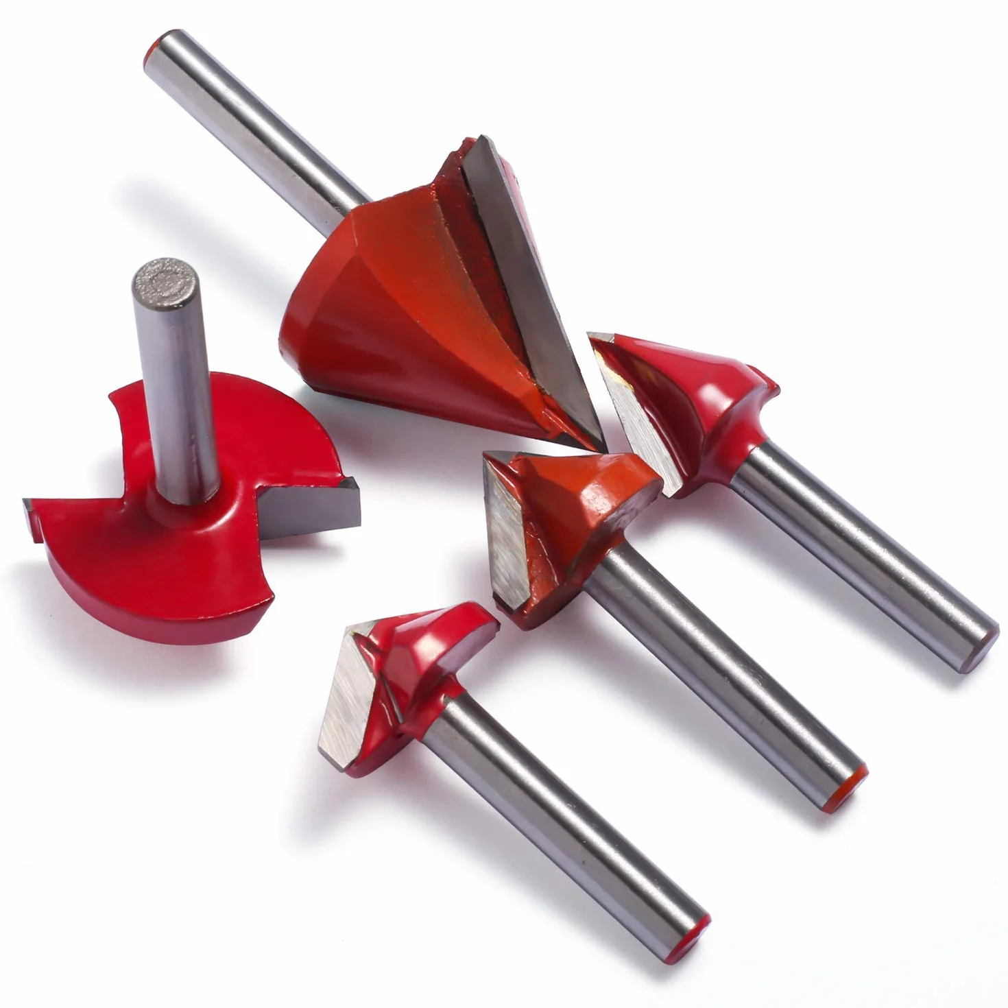 Genmitsu Zestaw frezów do rowków w kształcie litery V, kąt 60°, 90°, 120°, 150°, trzpień 6 mm, 3D V, frez do drewna, do grawerowania CNC, VG05A