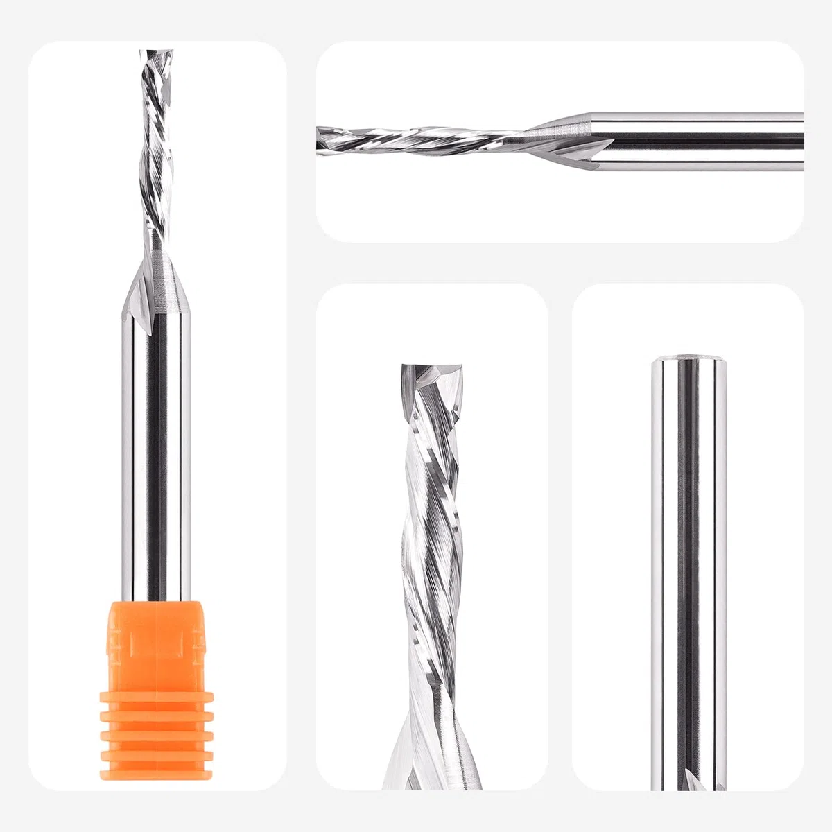 SpeTool Frez spiralny do rowków 8 mm, trzonek kompresja 4 mm, średnica cięcia 20 mm, długość cięcia, frez spiralny, VHM, frez trzpieniowy, frez trzpieniowy, frez do drewna, frez do frezów