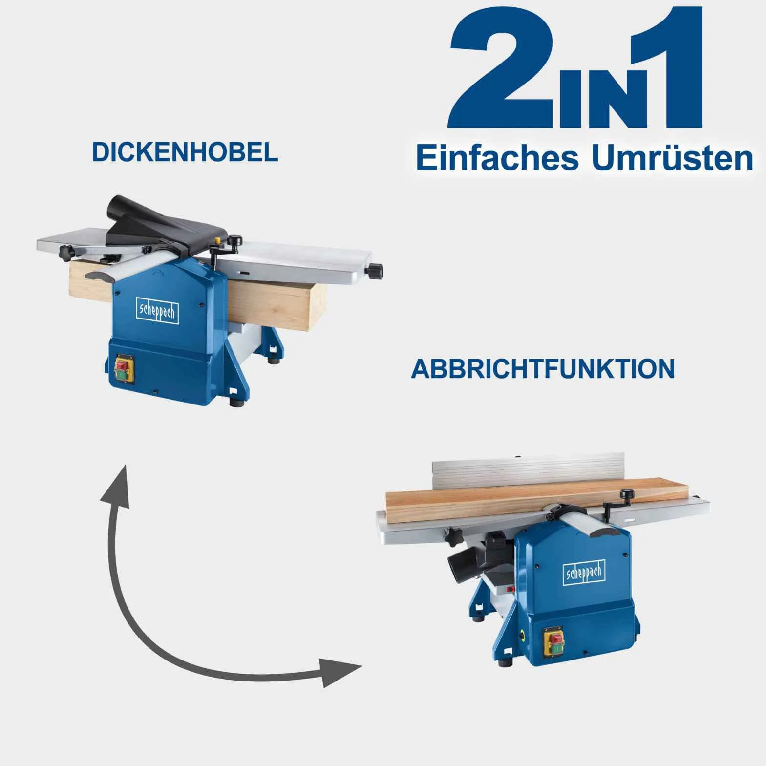 Scheppach Strugarka HMS1070 1500W 2 noże HS 9000 obr/min 120-254 mm