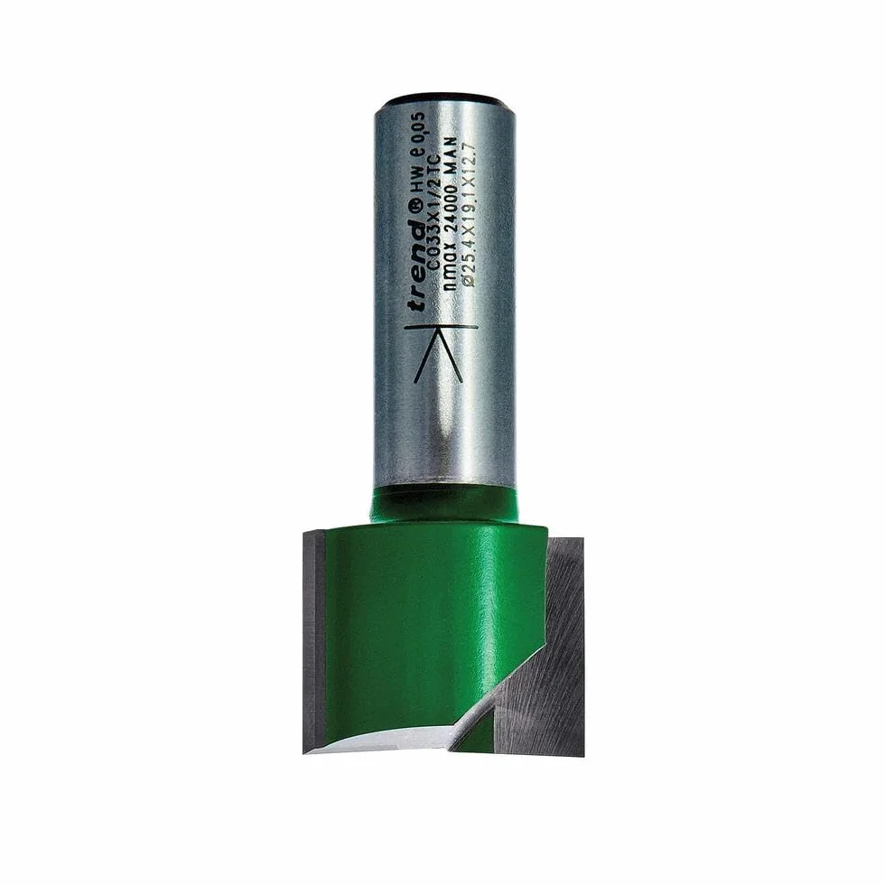 Trend Frez z dwoma rowkami o średnicy 8mm x 25mm nacinany, odpowiedni do zastosowań takich jak grawerowanie, rowkowanie, wręgowanie i płytkie dłutowanie, C012AX8MMTC
