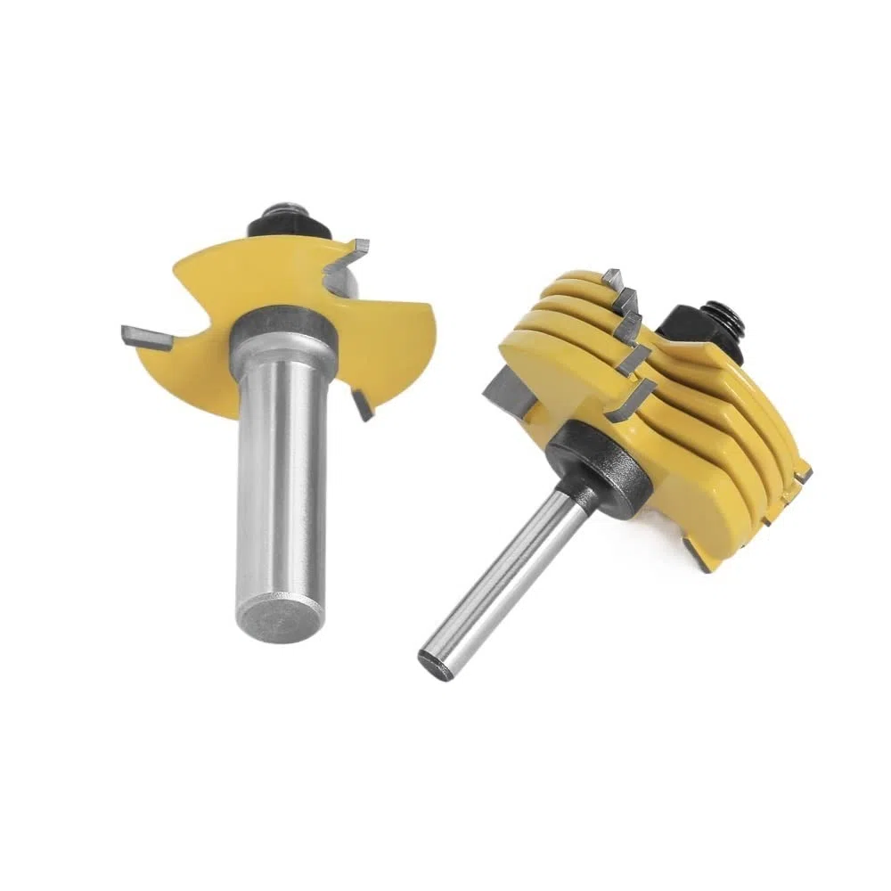 2 Szt. 6-częściowy Frez Do Rowków 3-skrzydłowy Zestaw Bitów Frezów Obróbki Drewna Narzędzie Cięcia Dłuta 8 Mm Trzpień(12.7mm Shank)
