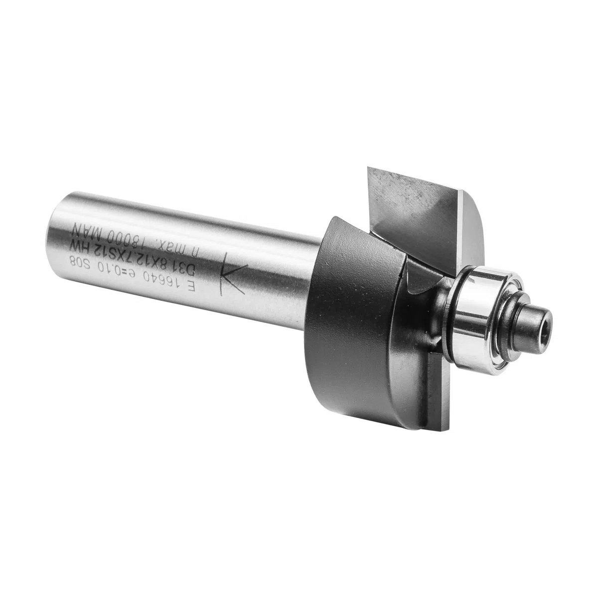 ENT 16640 Frez trzpieniowy w wegliku, trzpien (S) 12 mm, srednica (D) 31,8 mm, NL 12,7 mm, T 9,5 mm, SL 40 mm, z lozyskiem kulkowym