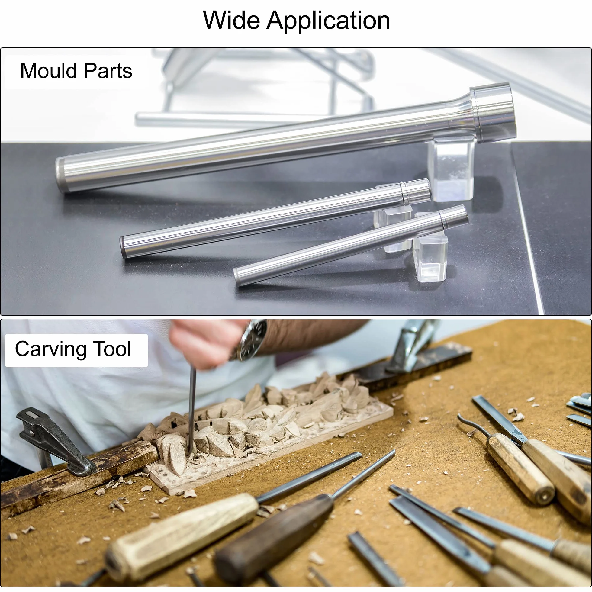 sourcing map Okrągły pręt stalowy, 1,6 mm HSS Tokarka Pręt Głowica Głowica 100 mm Długość, do wału przekładni Wiertło Tokarki Miniaturowe Wał Toczenie Maszyny 10 sztuk