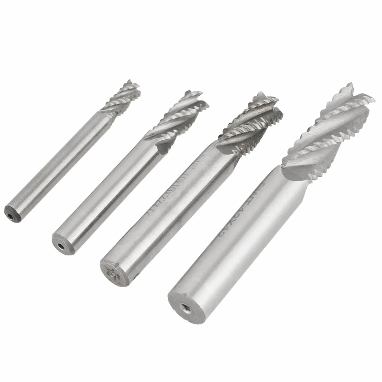 Zestaw frezarki, 4PCS 4 Flute HSS Rayming End Mill, M6 M8 M10 M12 CNC Bits do wydajnego mielenia i cięcia