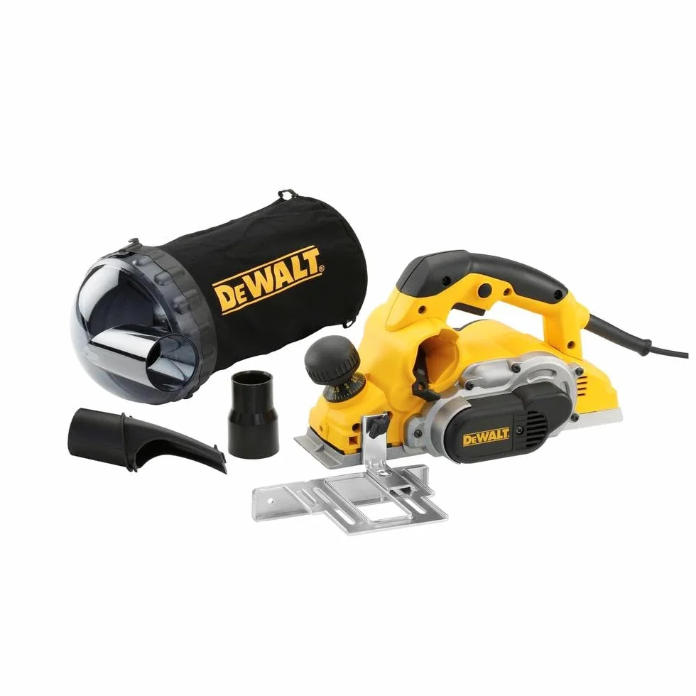DeWalt Krajalnica elektryczna D26500K z dużym wałem nożowym – precyzyjne struganie również w twardym drewnie – szerokość struga 82 mm – 1050 W – strug elektryczny z nożem dwustronnym, ogranicznikiem głębokości i równoległym