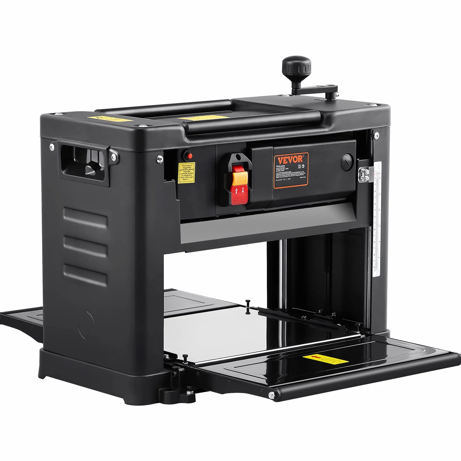 VEVOR Strugarka do drewna 30,1x33 cm Strugarka stacjonarna 15 A 1800 W automatyczna łopatka elektryczna z dwoma ostrzami stal szybkotnąca 23500 obr/min niski poziom hałasu do drewna twardego i delikatnego