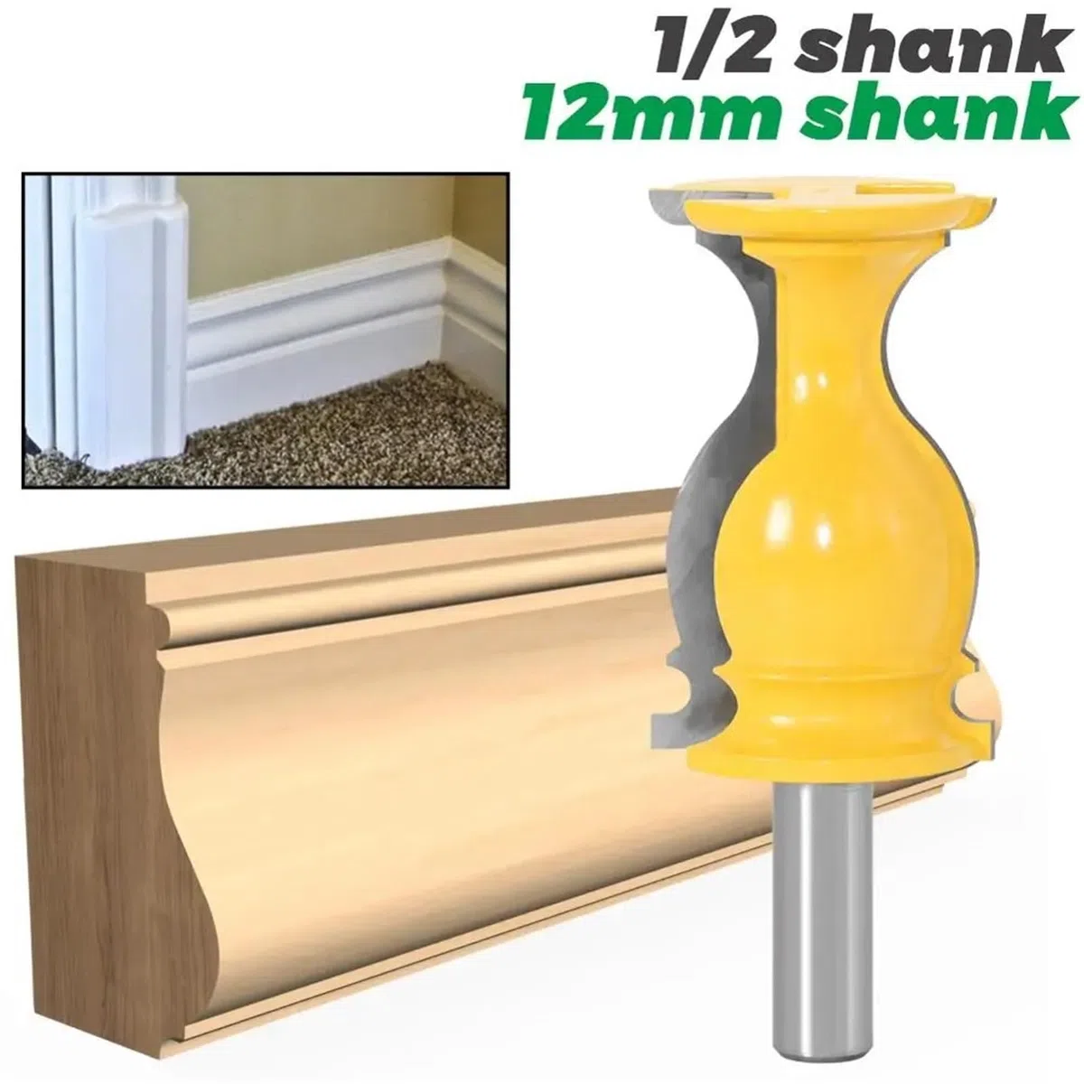 1 szt. 1/2" trzpień 12 mm, frez z węglika spiekanego do przycinania drewna, do obróbki drewna(12mm shank)