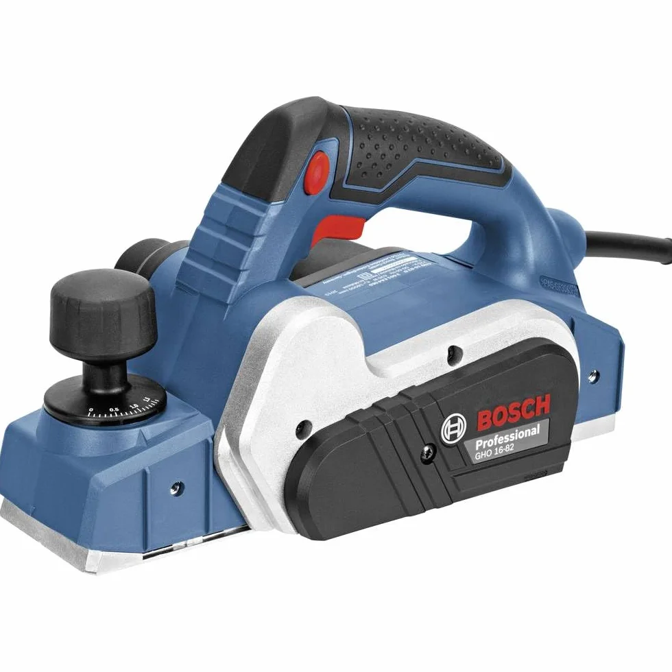 Bosch Professional: strug GHO 16-82 (630 W, 230 V, prowadnica równoległa, klucz sześciokątny rozmiar 2.5, materiałowy worek na pył)