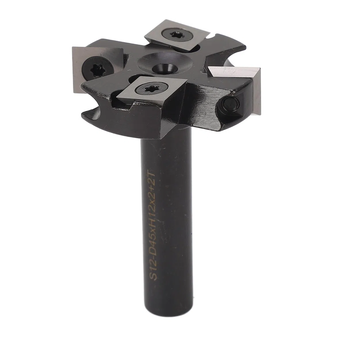 Jiawu Frez do Nawierzchni Typu Spoilboard, trzpień 12 Mm, średnica Cięcia 1-3/4 Cala, 4 Ostrza, Wymienna Płytka z Węglika, Końcówka do Strugarki Drewna, Routera CNC, Ręczny Router Stołowy