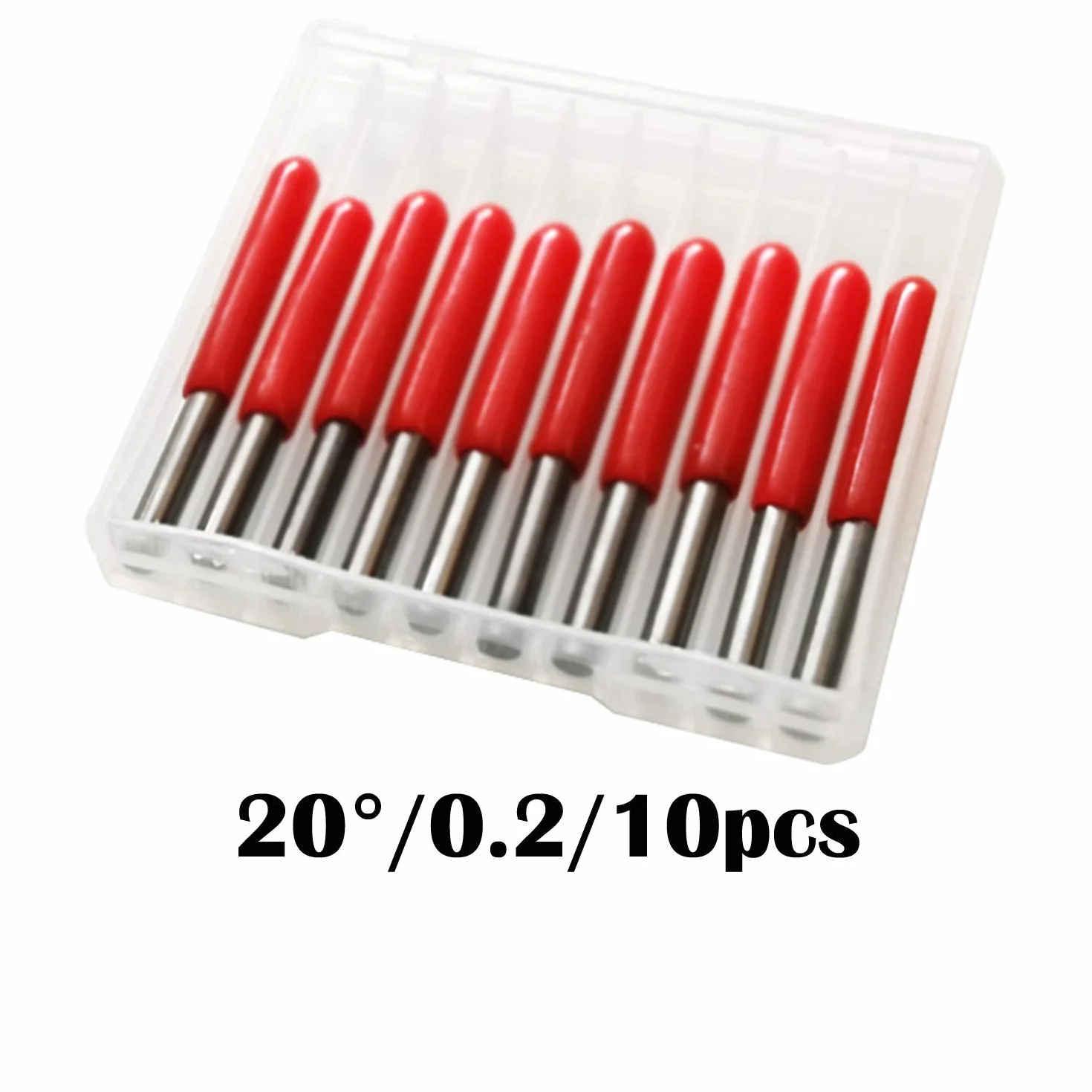 CESFONJER Ścieg do grawerowania CNC, 3,175 mm, 20°, węglik do grawerowania, 0,2 mm, końcówka do grawerowania CNC do płytek drukowanych (10 sztuk)