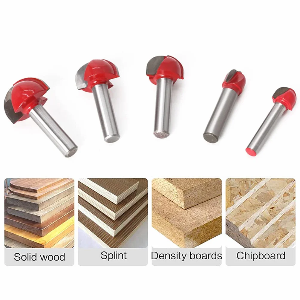 5 sztuk frezów kulowych z drewna, jaskółczy ogon, trzpień 8 mm, frez do frezów 8 mm, trzpień jaskółczy ogon – 12 mm/16 mm/19 mm/22 mm/25,4 mm