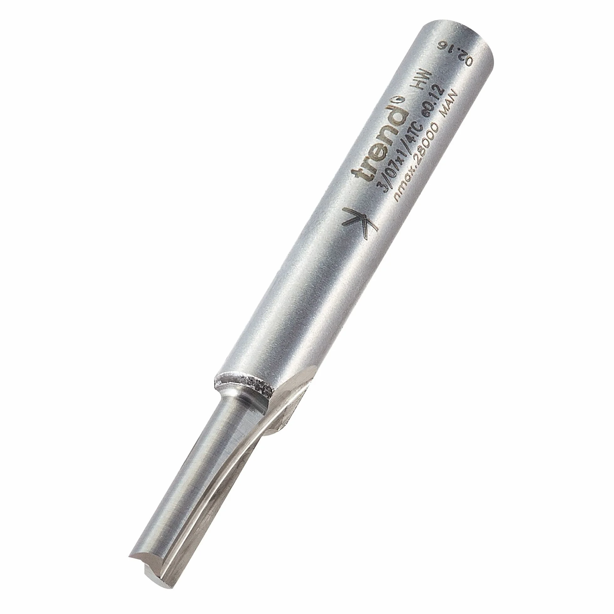 Trend Profesjonalny frez prosty dwupiórowy do frezarki górnowrzecionowej, trzpień 1/4 cala, średnica cięcia 4 mm, długość cięcia 15,9 mm, węglik spiekany (TCT), 3/07X1/4TC