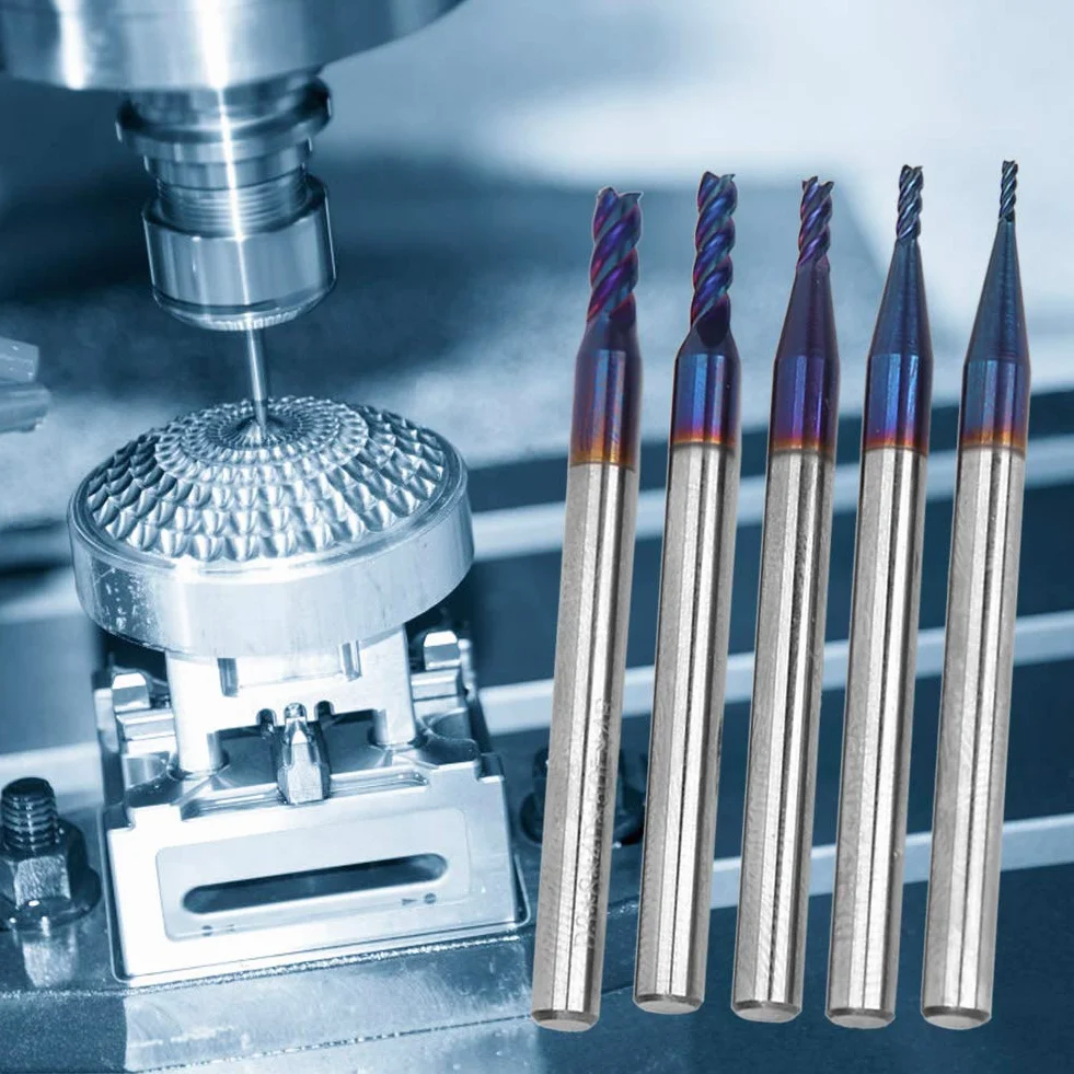 Frezowanie Noża, 5 -szt. Zestaw Bitów Młyna Końcowego CNC, CNC Routerze Cuting Narzędzie Grawerowania Frezowania CNC Bits Blue Nano Powlekane, Końce