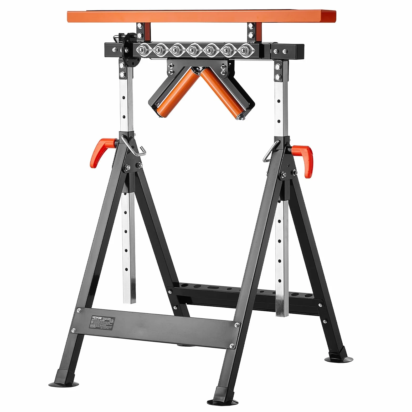 VEVOR Stojak na kółkach 4 w 1, 200 kg, stojak rolkowy 84-127 cm, z regulacją wysokości, stojak roboczy z zębatką i polerowaną, wielokierunkową głowicą rolki, do wylewki piły stołowej, podpórka