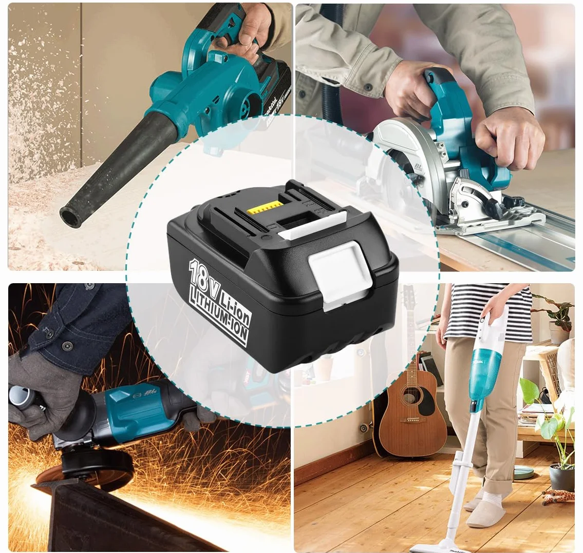 BL1850B 18 V 5Ah Bateria z ładowarką DC18RC do Makita 18 V LXT Litowo-jonowa BL1860B BL1850 BL1840 BL1830, kompatybilna z radiem DMR115 Makita wkrętarka 18 V