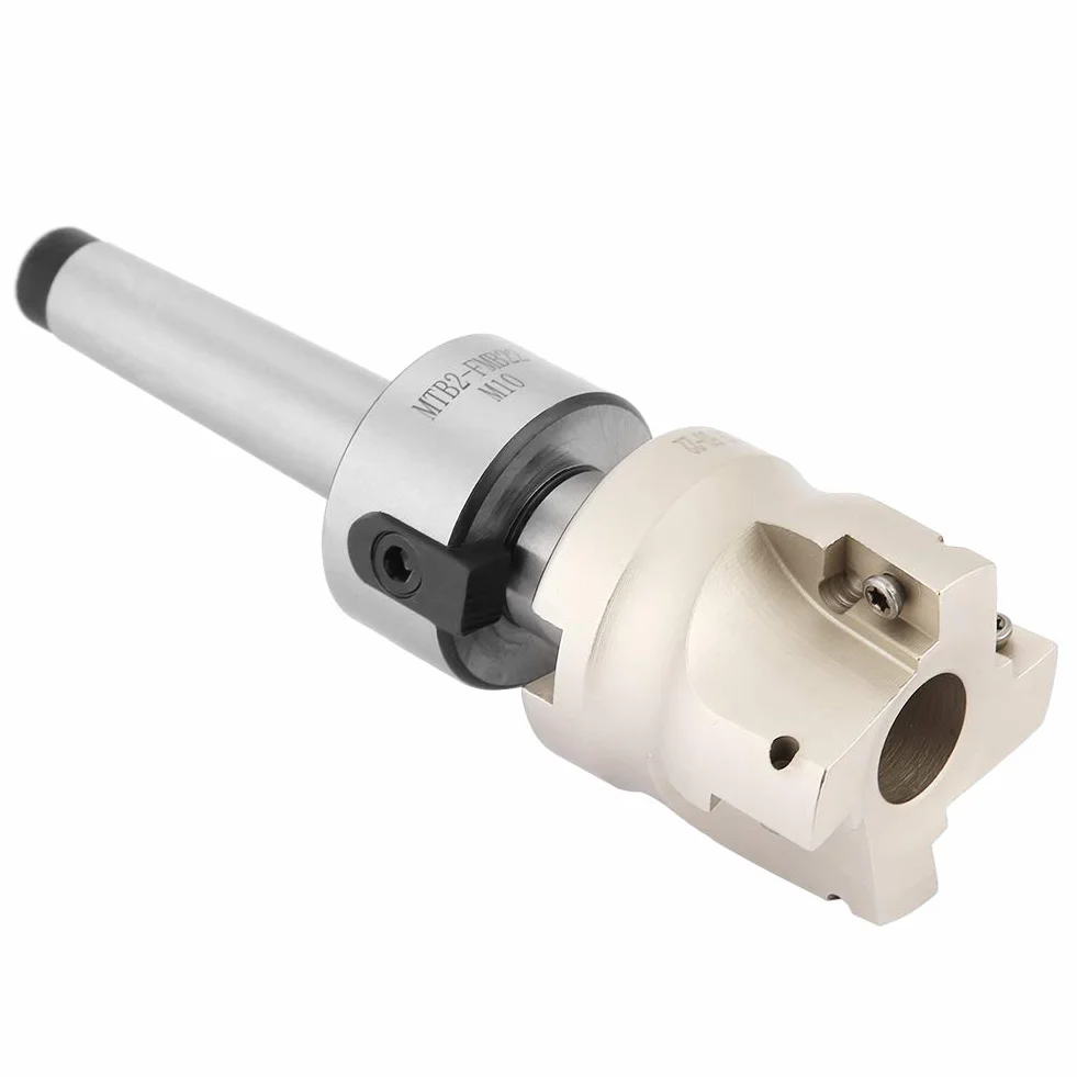 Jiawu Frez Czołowy, Wysokoobrotowy Frez Węglikowy o średnicy 50 Mm, CNC z Chwytem MT2 z 10 Płytkami APMT1604 i Kluczem do Ciężkiego, Zgrubnego, Precyzyjnego Stopnia Płaskiego