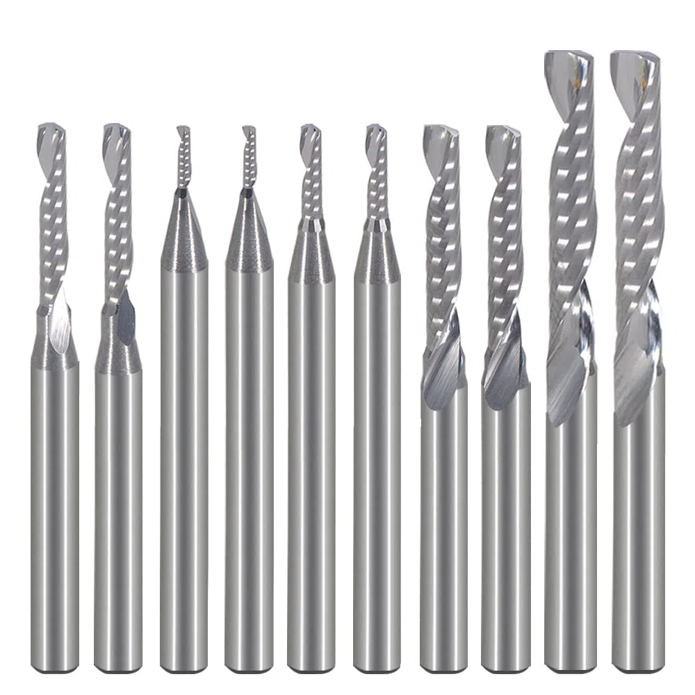 EU_HOZLY 1 mm 1,5 mm 2,0 mm 2,5 mm 3,175 mm węglik 1 frez spiralny frez frez CNC frezy do grawerowania frezy