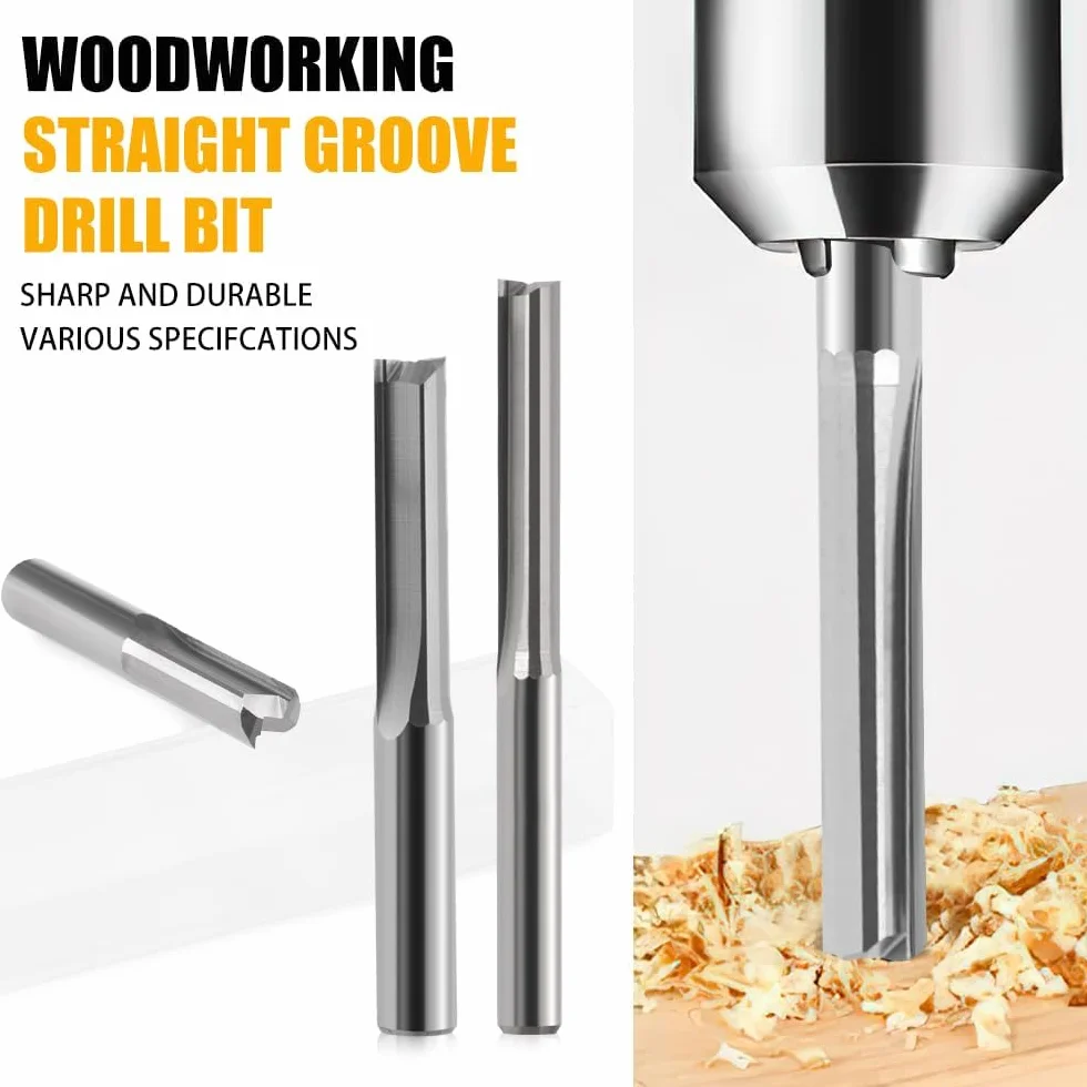 Proste frezy CNC, frezy trzpieniowe, 5 sztuk, narzędzia do frezowania z 2 rowkami, 2 x 17 mm, 1/8" trzpień w pełni z twardego metalu, zestawy młynków do grawerowania z akrylu PCW