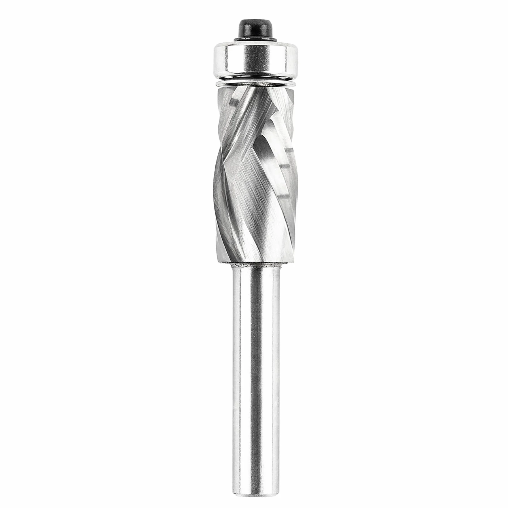 SpeTool Frez spiralny 8 mm trzpień frez dociskowy do frezarki górnowrzecionowej 12 mm średnica cięcia 25 mm długość cięcia frez do kopiowania z pierścieniem kroplowym na górze VHM do cięcia drewna