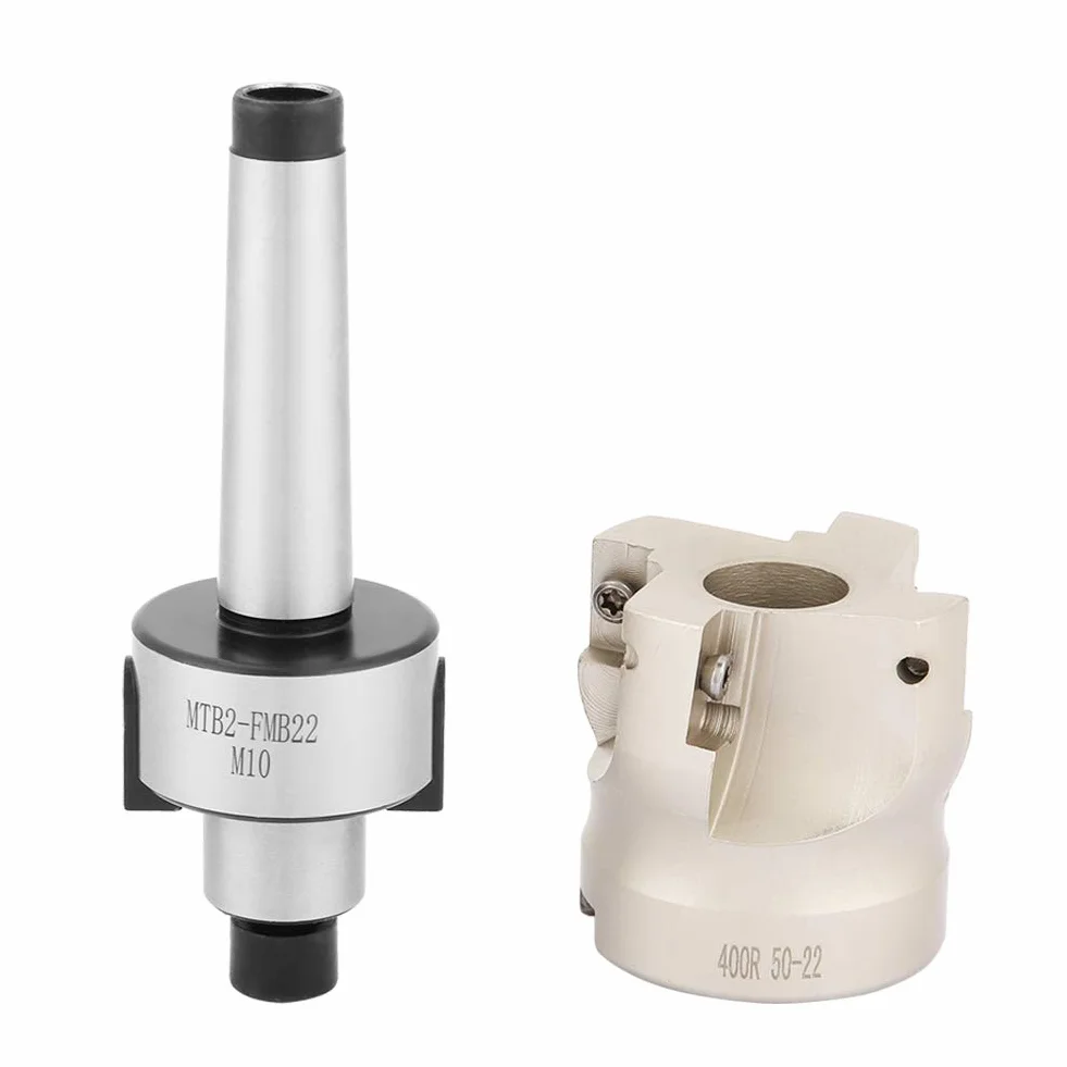 Jiawu Frez Czołowy, Wysokoobrotowy Frez Węglikowy o średnicy 50 Mm, CNC z Chwytem MT2 z 10 Płytkami APMT1604 i Kluczem do Ciężkiego, Zgrubnego, Precyzyjnego Stopnia Płaskiego