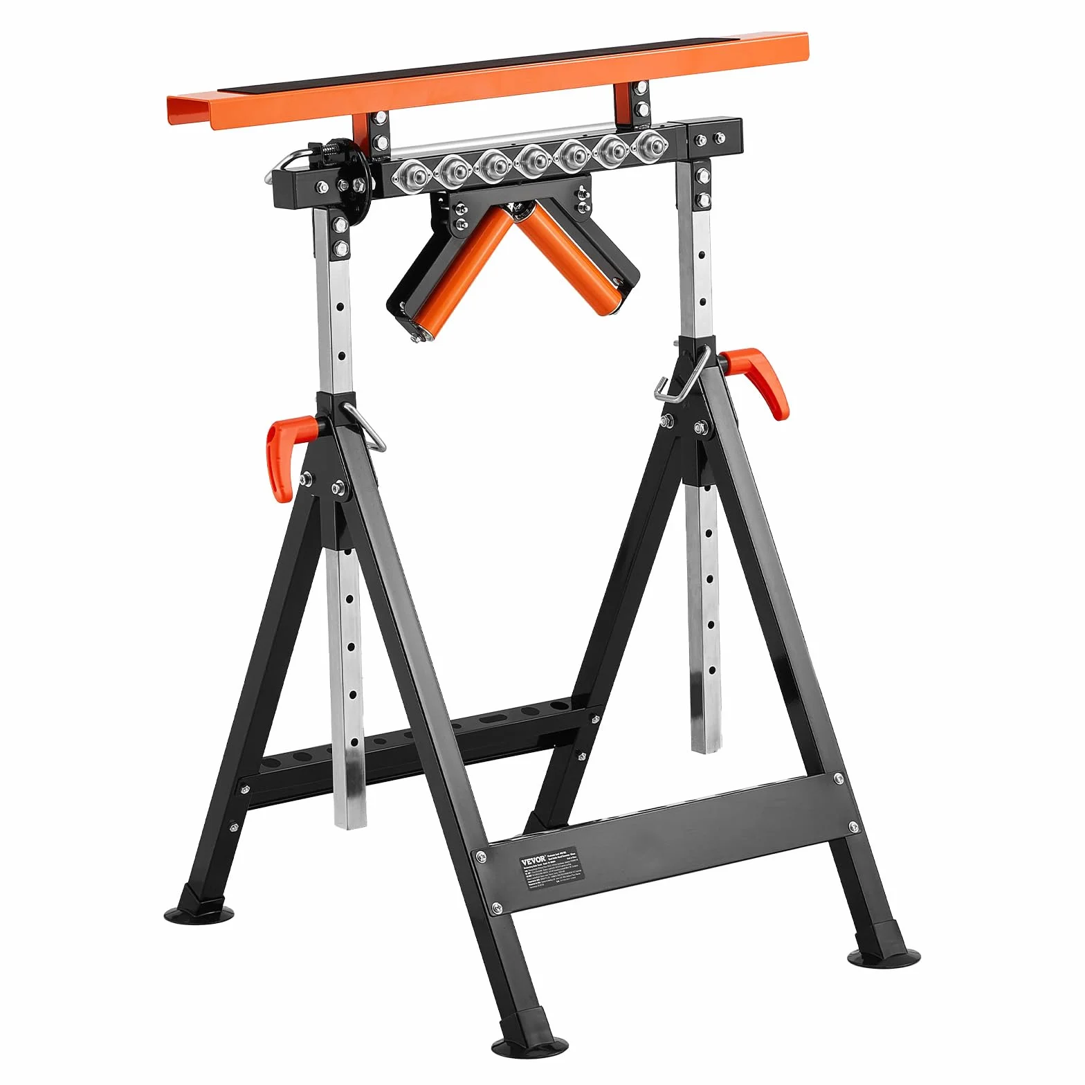 VEVOR Stojak na kółkach 4 w 1, 200 kg, stojak rolkowy 84-127 cm, z regulacją wysokości, stojak roboczy z zębatką i polerowaną, wielokierunkową głowicą rolki, do wylewki piły stołowej, podpórka