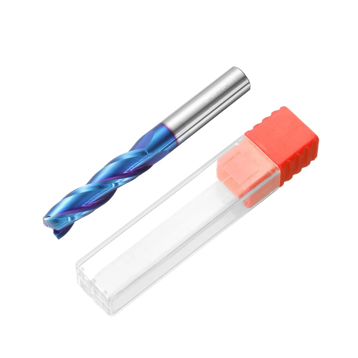 QUARKZMAN Frez spiralny 1/2", średnica cięcia 1/2", trzpień, frez do góry, niebieski, powlekany nano metal, 3 ostrza CNC do drewna, tworzywa sztucznego (długość cięcia 5 cm)