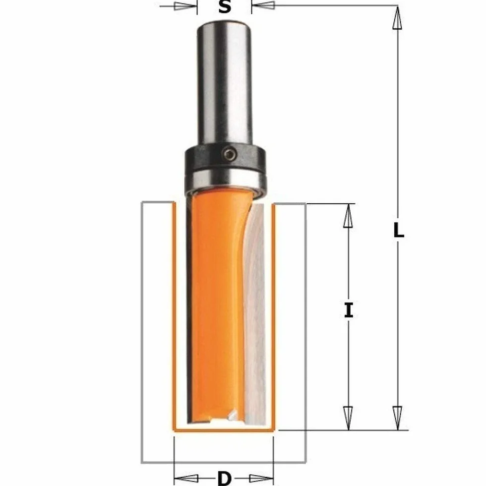 CMT Orange Tools 912.691.11B Frez prosty z łożyskiem kulkowym HW S=12 D=19 x 50,8 mm