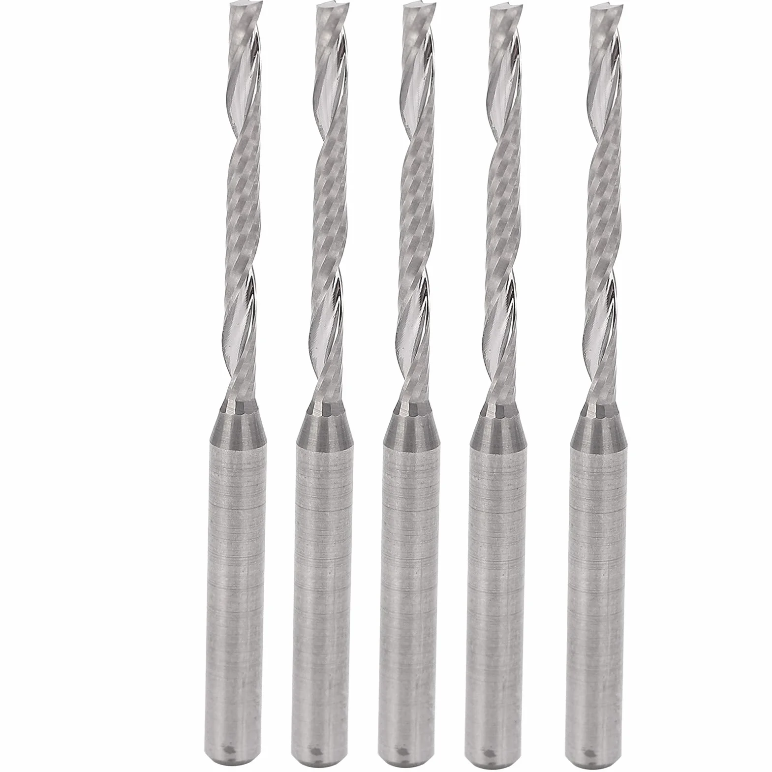5 szt. Frez, 2mm cięcie Dia Narzędzie do grawerowania ze stali wolframowej Spiralne frezy CNC do frezarek do drewna - długość rowka 22mm
