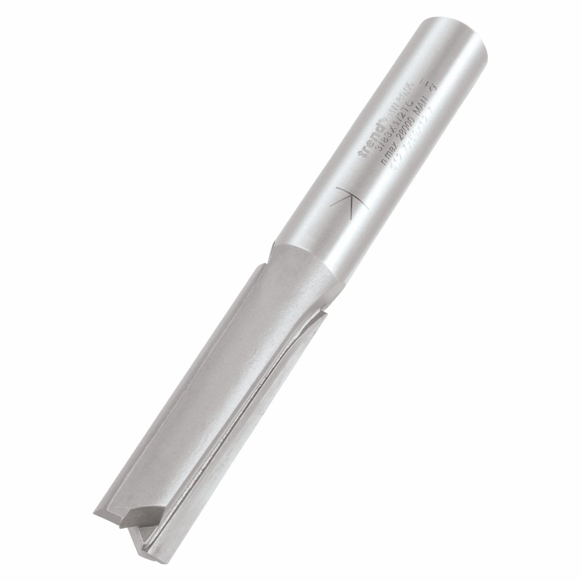 Trend Profesjonalny frez dwupiórowy do frezarki górnowrzecionowej, trzpień 1/2 cala, średnica cięcia 12,7 mm, długość cięcia 50 mm, węglik spiekany (TCT), 3/83X1/2TC
