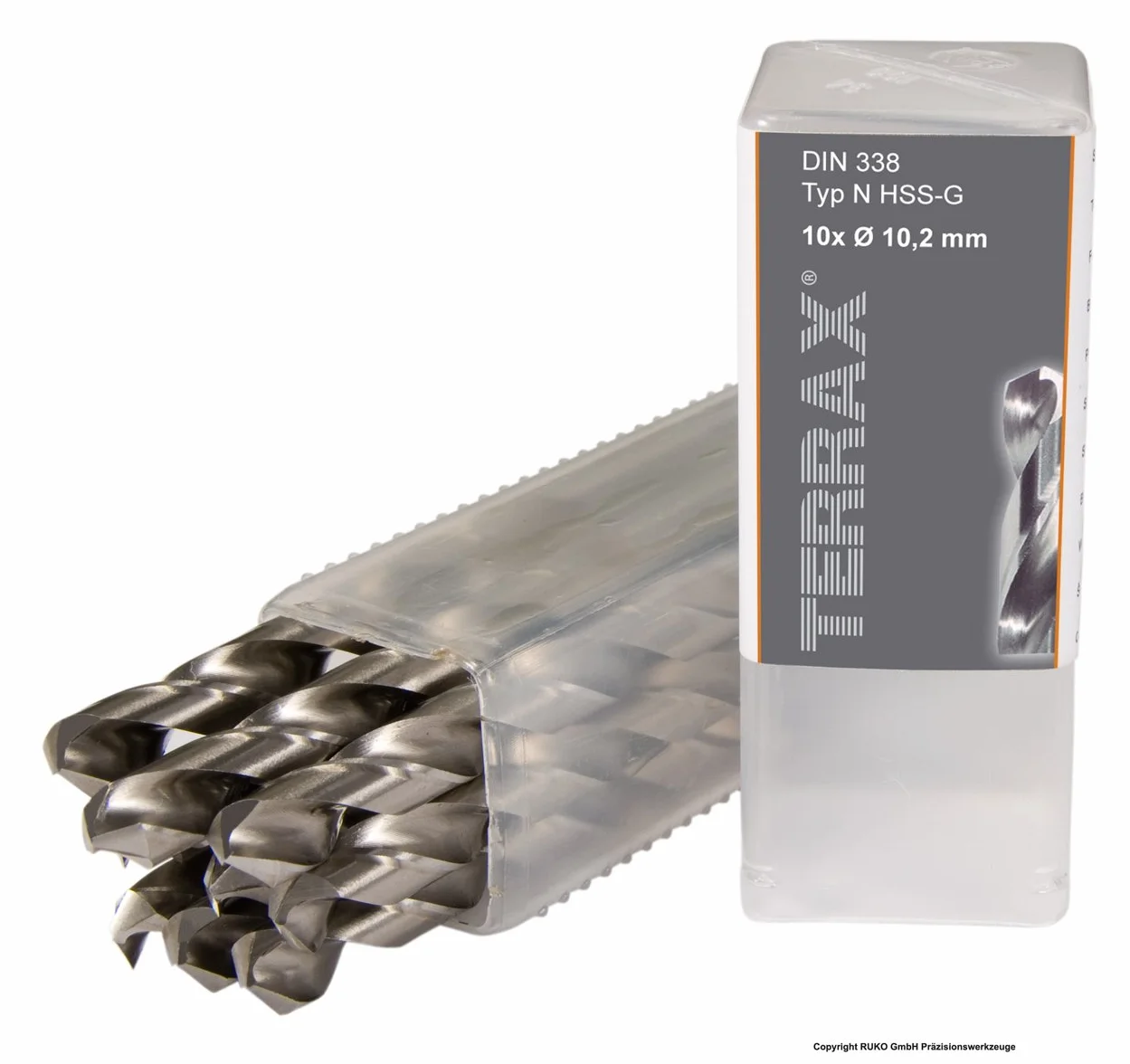 TERRAX by Ruko wiertło spiralne HSS-G 10,2 mm w opakowaniu 5 sztuk z tworzywa sztucznego