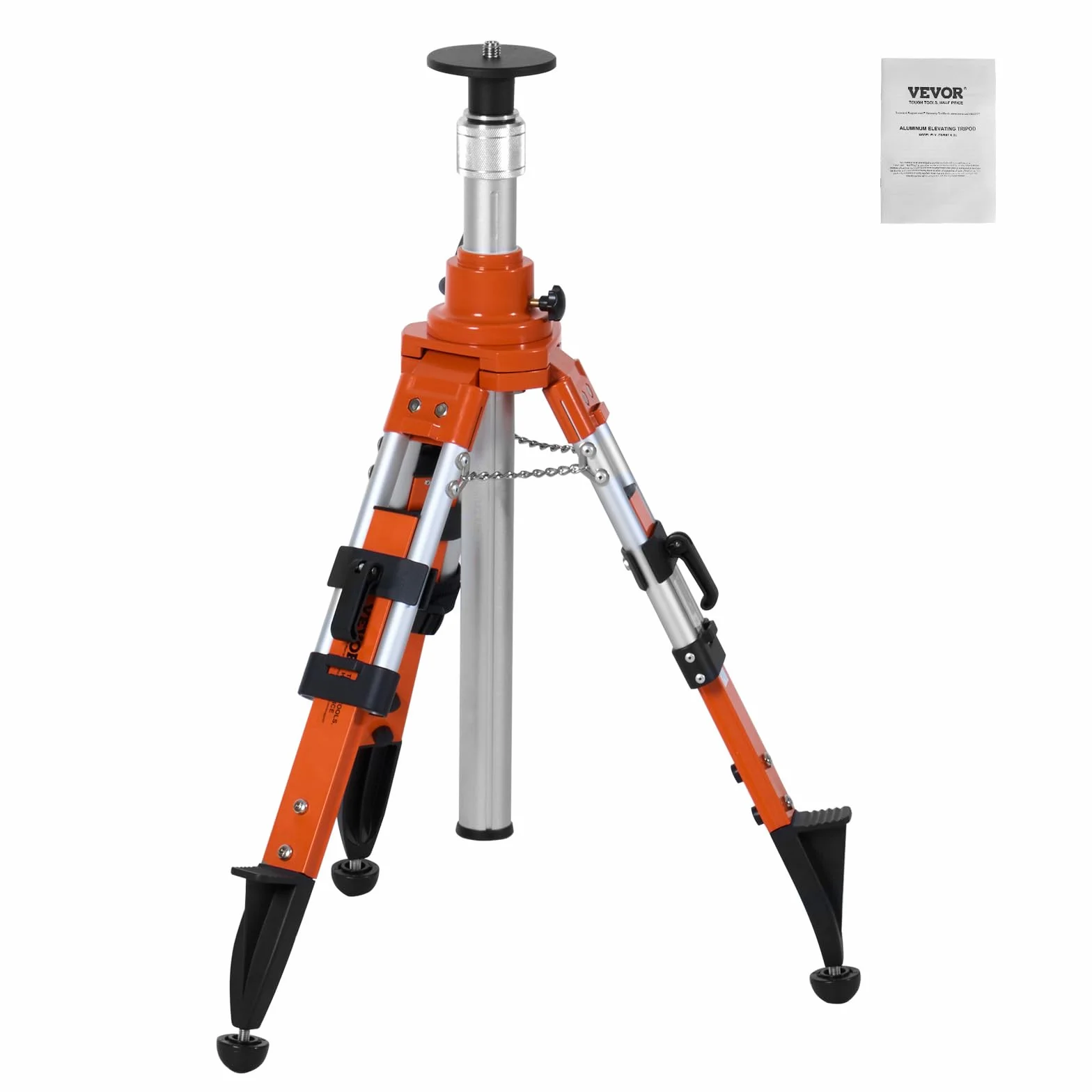 VEVOR Statyw budowlany, uchwyt gwintowany 5/8"-11, regulacja wysokości 690-1720 mm, wytrzymały statyw pomiarowy, z poziomicą i ogranicznikiem dyfuzji, antypoślizgowe nóżki do laserów i urządzeń