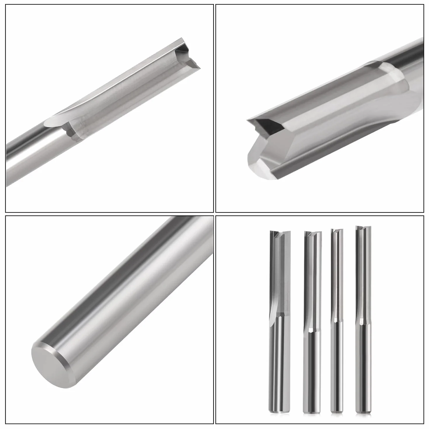 Proste frezy CNC, frezy trzpieniowe, 5 sztuk, narzędzia do frezowania z 2 rowkami, 2 x 17 mm, 1/8" trzpień w pełni z twardego metalu, zestawy młynków do grawerowania z akrylu PCW
